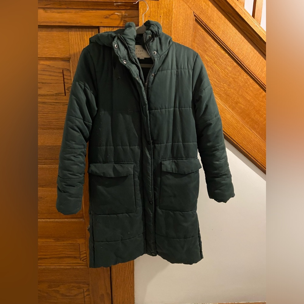 Forest green women’s down winter coat